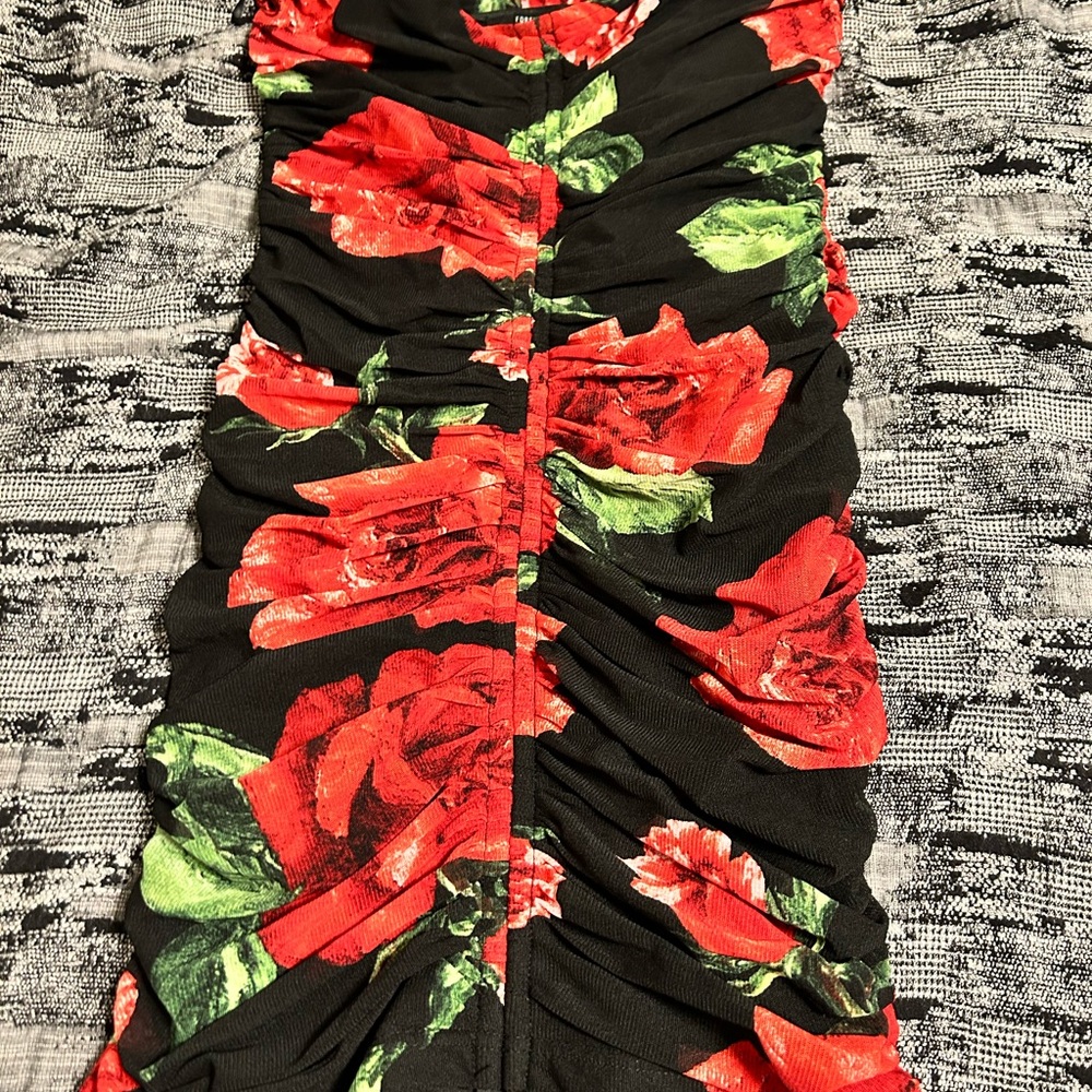 Forever 21 Floral Dress with Ruched Design